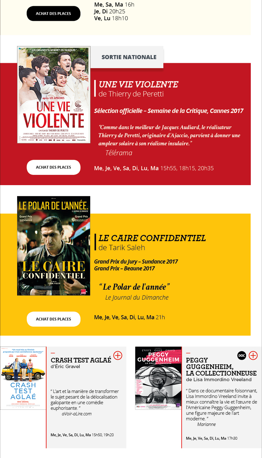 Programme du 9 au 15 aot 2017