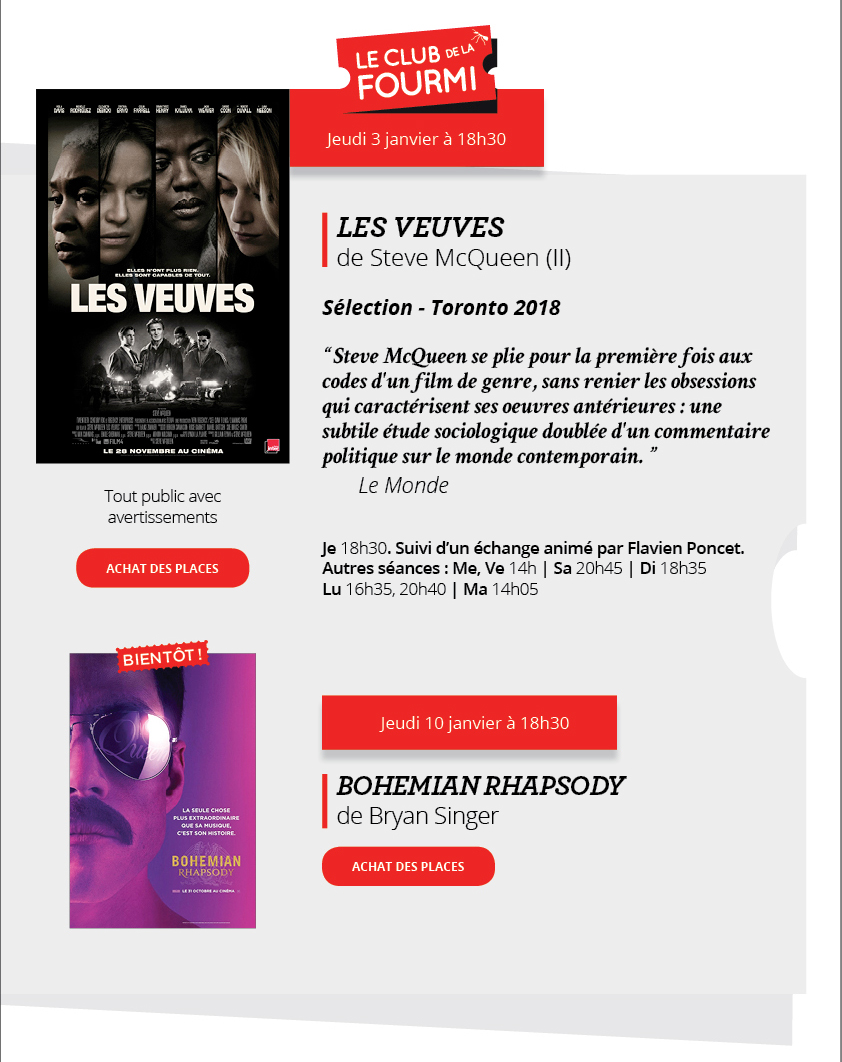 Programme du 2 au 8 janvier 2019