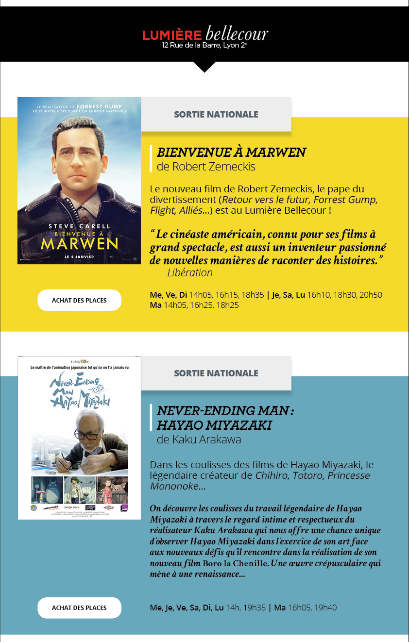 Programme du 2 au 8 janvier 2019