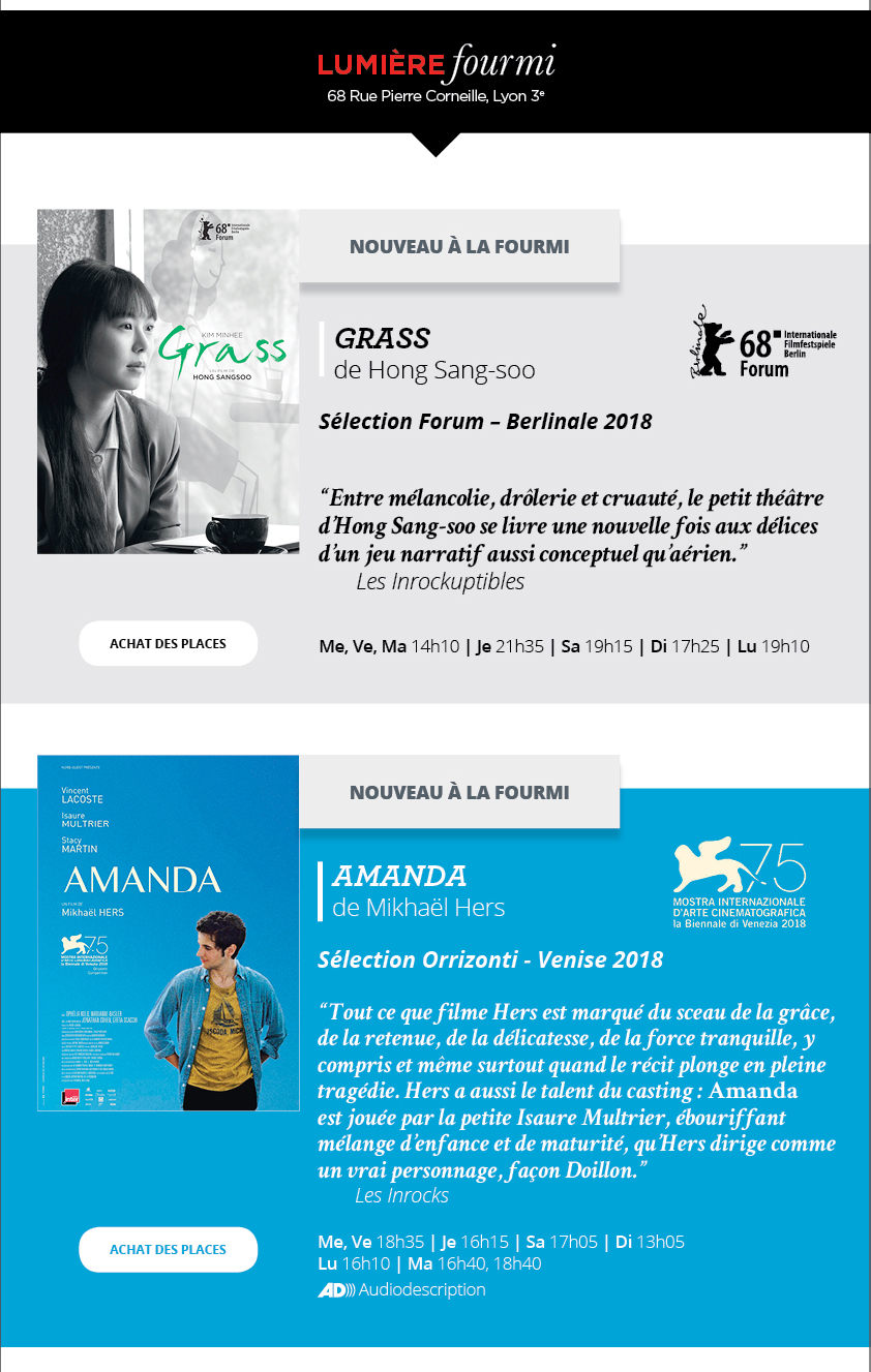 Programme du 2 au 8 janvier 2019