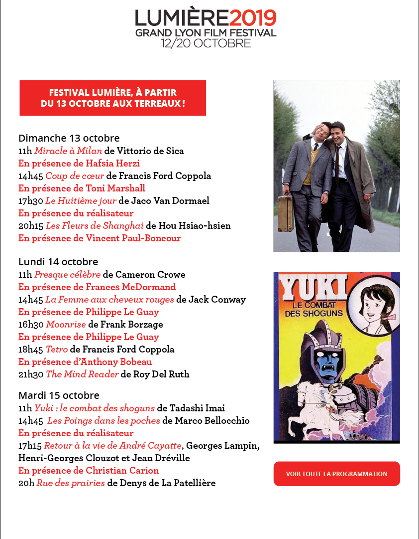 Programme du 9 au 15 octobre 2019