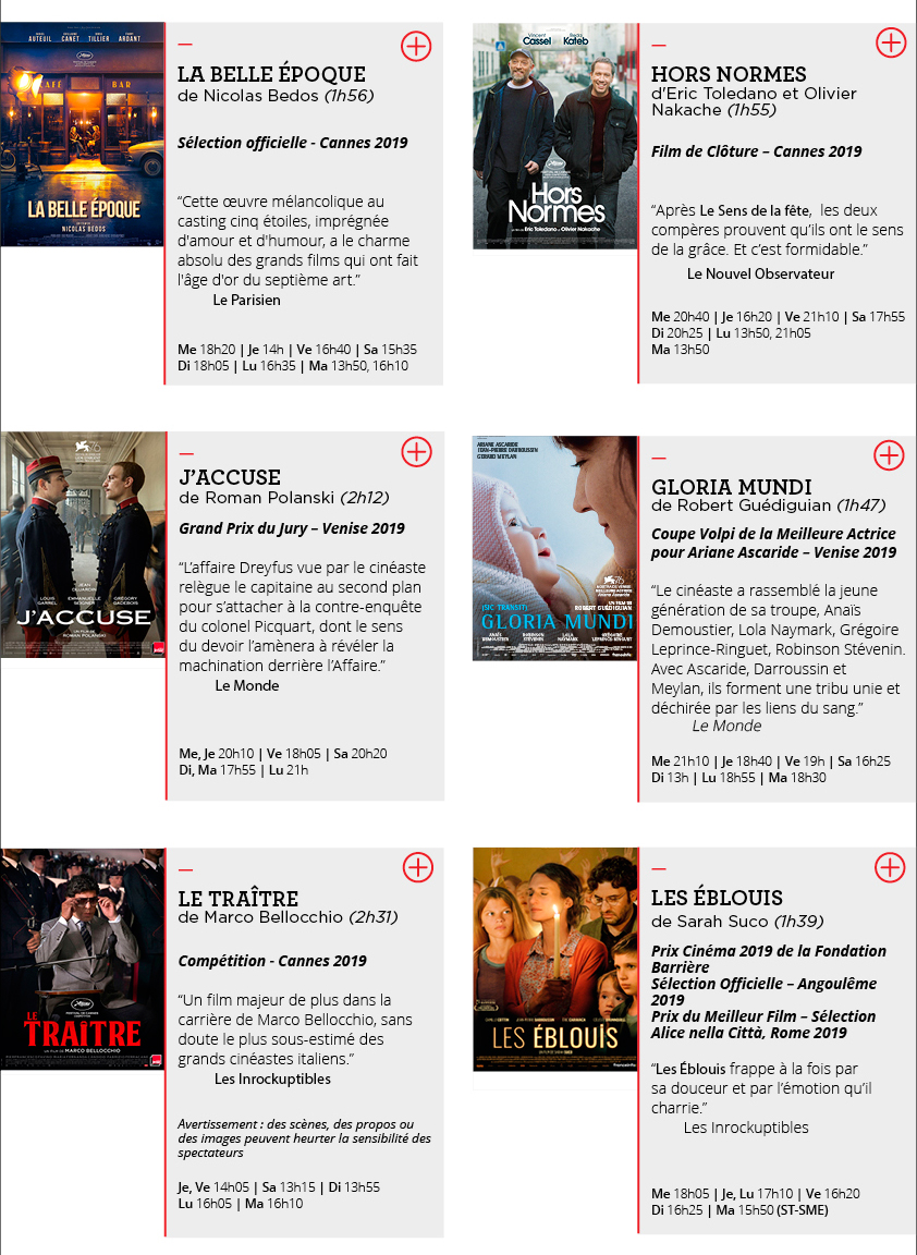 Programme du 1er au 7 janvier 2020