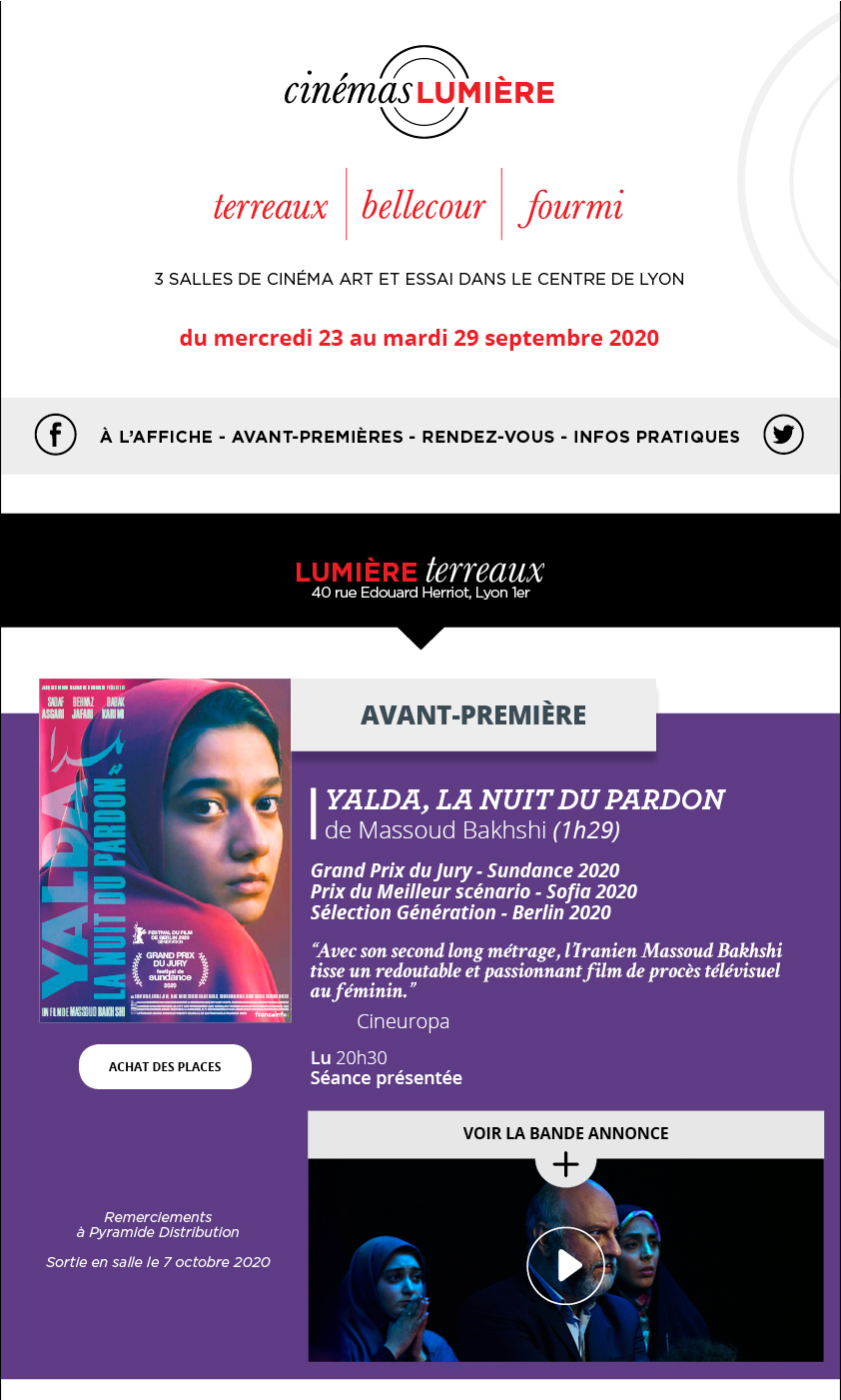 Programme du 23 au 29 septembre 2020