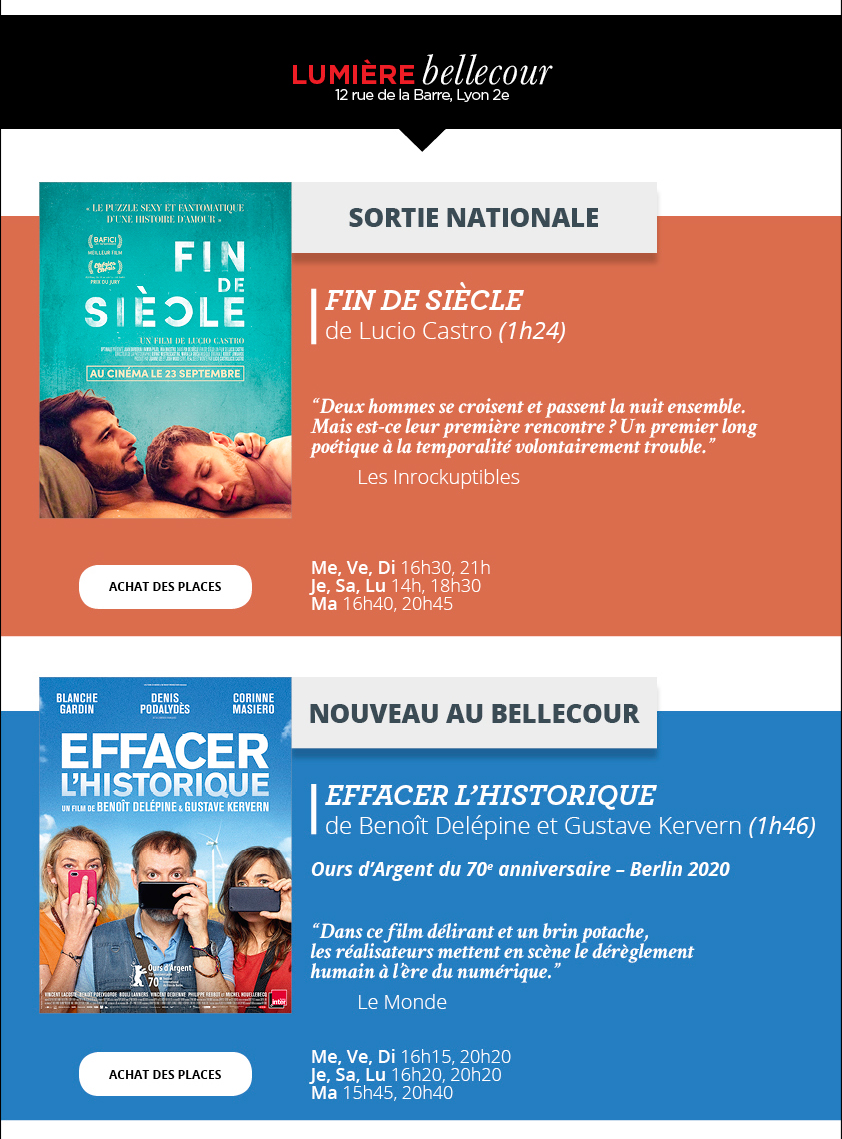 Programme du 23 au 29 septembre 2020